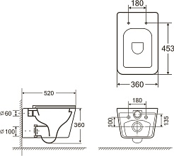 Azario Унитаз подвесной Indor AZ-9004WT безободковый белый – фотография-16