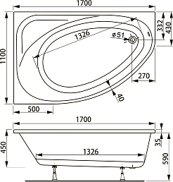 Vagnerplast Акриловая ванна Hapi 170x110 R – фотография-7
