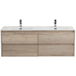 BelBagno Тумба с раковиной Kraft 120 подвесная 4 ящика Rovere Galifax Bianco двойная раковина – фотография-2