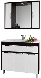 Водолей Мебель для ванной "Габи 120" белый/венге – фотография-1