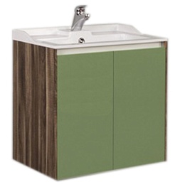 Акватон Тумба с раковиной "Фабиа 65 М" фисташковая/дуб инканто – фотография-1