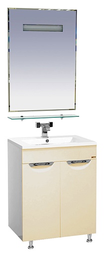 Misty Тумба с раковиной Кристи 60 бежевая с б/к, эмаль – картинка-3