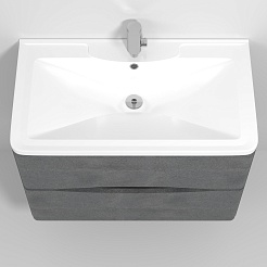 Водолей Тумба с раковиной Adel 90 подвесная серый камень – фотография-3