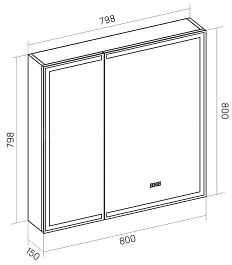 Equil Зеркальный шкаф Corner 80 белый – фотография-5
