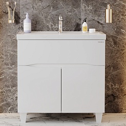 Onika Тумба с раковиной Стрим 80.12 белая – фотография-4