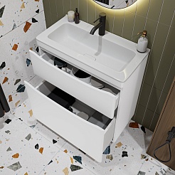 Vivon Тумба с раковиной Ostin 70 напольная белая матовая – фотография-4