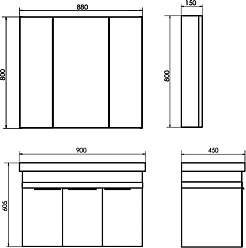 Comforty Тумба с раковиной Соло 90 подвесная дуб темно-коричневый – фотография-12