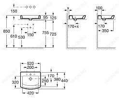 Roca Раковина "HALL TOP-O-CNTP" 52 см 327882000 – фотография-3