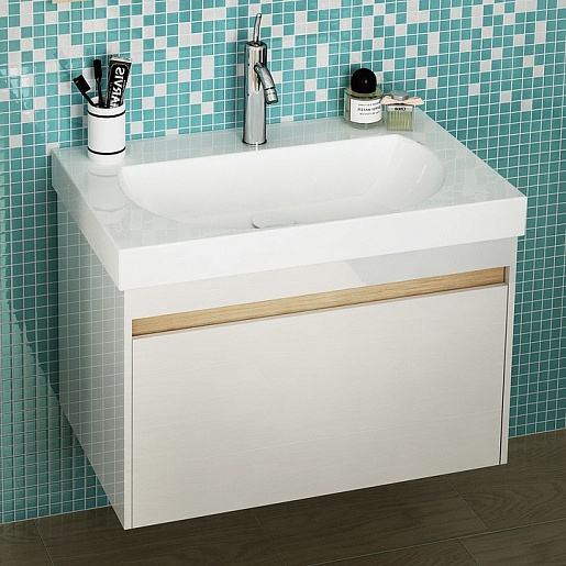 Kerama Marazzi Тумба с раковиной BUONGIORNO 80 белая с 1 ящиком – фото-1