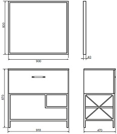 Comforty Зеркало Бредфорд 90 черное – фотография-3