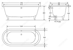Jacob Delafon Ванна чугунная Cleo / Revival E2901 (неокрашенная) – фотография-7