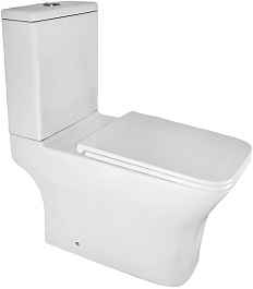 Azario Унитаз-компакт Mari AZ-79143T безободковый с бачком с сиденьем микролифт белый – фотография-3