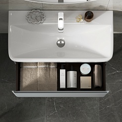 Equil Тумба под раковину Elegante 80 1 ящик подвесная мэйджик/дуб голиано – фотография-5