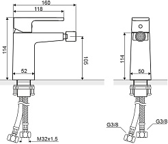 Excellent Смеситель Square ARAC.1503CR для биде – фотография-3