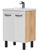 Equil Тумба под раковину Lago 60 2 ящика напольная белая/дерево