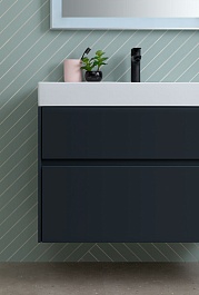 Aquanet Мебель для ванной Бруклин 100 подвесная черная матовая – фотография-7