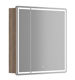 Sancos Зеркало-шкаф Mirror 80 с подсветкой MI80EG дуб галифакс натуральный – фотография-1