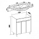 Runo Тумба с раковиной Парма 75 напольная, 3 двери – картинка-10
