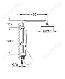 Grohe Душевая система "Rainshower System 210 27058000" – фотография-2
