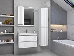 Brevita Зеркальный шкаф Balaton 90 L белый – фотография-5