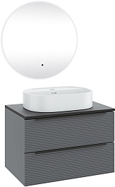 Runo Мебель для ванной Орлеан 70 Nuovo подвесная серая/черная – фотография-12