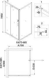 Niagara Душевая дверь в нишу Nova 90 NG-83-9AB – фотография-5