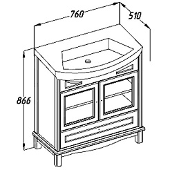 Opadiris Тумба с раковиной Омега 75 фисташковый – фотография-3