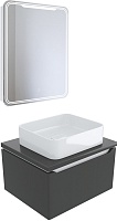 Mixline Мебель для ванной Виктория 60 R подвесная графит софт