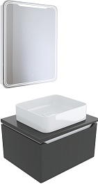 Mixline Мебель для ванной Виктория 60 R подвесная графит софт – фотография-1