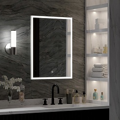 Continent Зеркало Frame White Led 600x800 – фотография-9