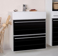  Тумба с раковиной "Ginza" белая с черным – фотография-4