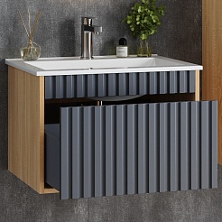 Onika Тумба под раковину Дайлер 60 подвесная графит/дуб сонома – фотография-3