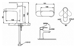 Promo Смеситель для раковины Opal F1125183CP-RUS – фотография-2