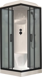 Royal Bath Душевая кабина HP RB 90HP6-GC-BL 90x90 стекло матовое профиль черный матовый – фотография-1