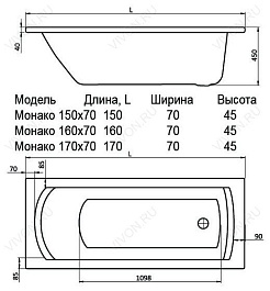 Santek Акриловая ванна Монако 160 – фотография-3