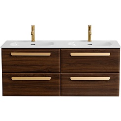 BelBagno Мебель для ванной Eco Cer-N 120 с 4 ящиками орех шоколад софт CZR-8095-120-2 ручки сатиновое золото – фотография-3