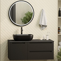 Brevita Мебель для ванной Cargo 100 подвесная черная матовая