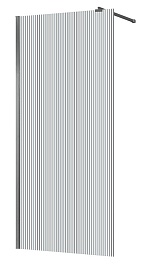 Azario Душевая перегородка Walk-in 110/195 рифленое стекло профиль матовый графит – фотография-1