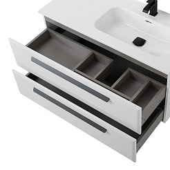 Cezares Тумба под раковину Eco Cer-N 100 R bianco lucido без ручек – фотография-4