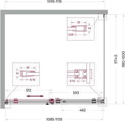 BelBagno Душевой уголок Soft Close-2 SOFT_CLOSE-2-AH-1-110/100-C-GM 110x100 профиль оружейная сталь стекло прозрачное – фотография-12