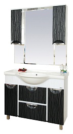 Misty Зеркальный шкаф Лорд 105 бело-черная пленка – фотография-3