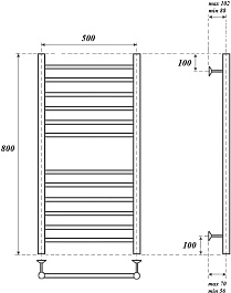 Point Полотенцесушитель электрический П12 500x800 PN10158SE хром – фотография-4