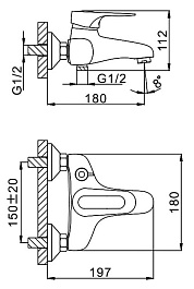 Frap Смеситель для ванны с душем H04 F3204 хром – фотография-3