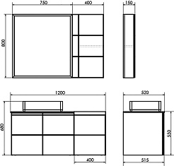 Comforty Шкаф подвесной Таллин 40 белый матовый/дуб натуральный – фотография-11