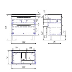 Owl 1975 Тумба с раковиной Vind stor 80 – фотография-8