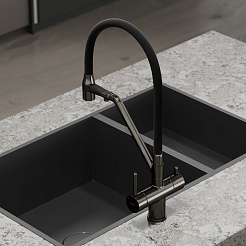 Sancos Смеситель для кухни Dora SC4003GG вороненая сталь – фотография-6