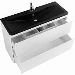 BelBagno Мебель для ванной Albano 120 напольная Bianco Lucido с раковиной BB1200/455-LV-ART-ALR-NERO – фотография-5