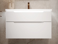 Jorno Тумба под раковину Puro 100 подвесная белая Pro.01.100/P/W/JR – фотография-1