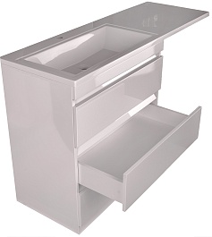 Style Line Тумба с раковиной Даллас 130 L 3 ящика под стиральную машину – фотография-5