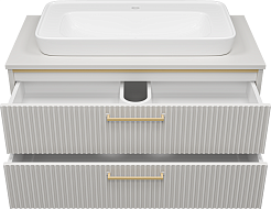 Brevita Тумба с раковиной Elche 100 подвесная серый кашемир – фотография-3